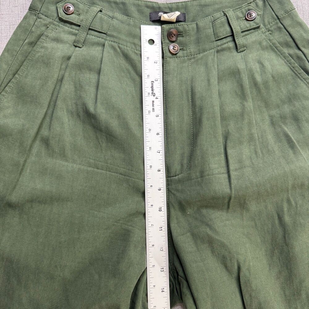 Madewell Pants Womens 4 Harlow Wide Leg High Rise Linen Blend Green Boho - Picture 6 of 15